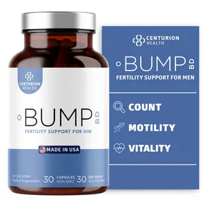 Bump BD, Natural Fertility Supplement for Men, Male Prenatal Vitamins with Selenium, CoQ10, L-Methylfolate, Folinic Acid, DHA + EPA to Support Hormonal Balance & Motility, 30 Caps