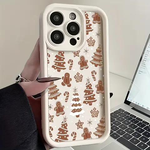 Creative Christmas Tree Pattern Soft Silicone Phone Case Cover for iPhone 17 Pro Max,16 Plus,15,14,13,12,11,Air,E - 1.2mm Slim Snug Fit Casing, Durable Shockproof, Non-Slip, Full Body Protection Accessory, Holiday Gift for Friends