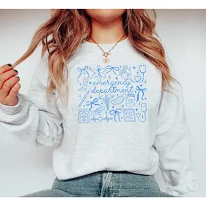 Coquette Emergency Room Work T-Shirt Or Sweatshirt ER Nurse Shirt Cotton teee Unisex EMT Paramedic Gift EMT Paramedic Fabric