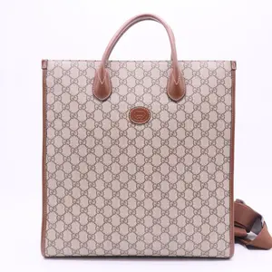 Pre-owned GUCCI Canvas Tote Bags GG Supreme Medium Tote with Interlocking G