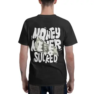 Men's Cotton Round Neck Short-Sleeve Casual T-Shirt, Retro Trendy Print, Unisex, Loose Fit, 220 GSM, Machine Washable, Perfect for Holiday Travel & Casual Attire christian shirt lazy outfit