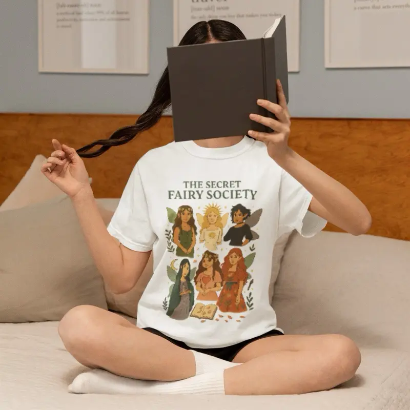 Cottagecore Fairy T-Shirt: Nature-Inspired Secret Fairy Society - Unisex Fit Soft Cotton Tee for Fairy Lovers Dreamy Readers & Magical Girlies