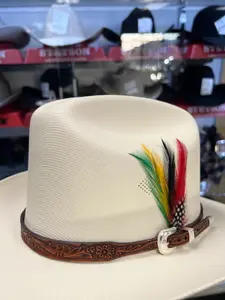 Hand tooled Floral Hat band (brown)