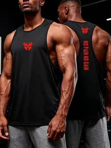 Trending No Pain No Gain Tank Top for Men | Slim Fit Athletic Vest | Breathable Sportswear for Gym, Casual Outings & Summer | Multi-Style Matching Top Gym Wear