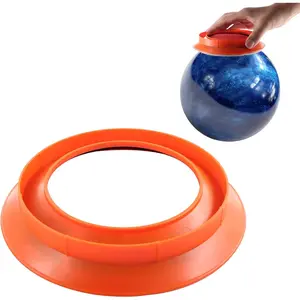 Sanding Pad Holder for Bowling Balls, Precision 2-in-1 Surface Maintenance Tool for Cleaning Polishing and Display, Accessory for Better Bowling Ball Reaction (Orange)