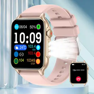 Multifunctional Sports Smart Watches for Men Women with Wireless Call LED Flashlight 1.96’’ HD Screen Smartwatch Magnetic Charging Digital Watch Gifts for Men Women