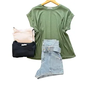 "Marissa" Rolled Sleeve Tee, 3 colors