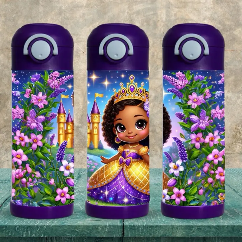 Princess 12 oz kid Tumbler - BPA Free, stainless steel, Leak proof, durable, with clear lid