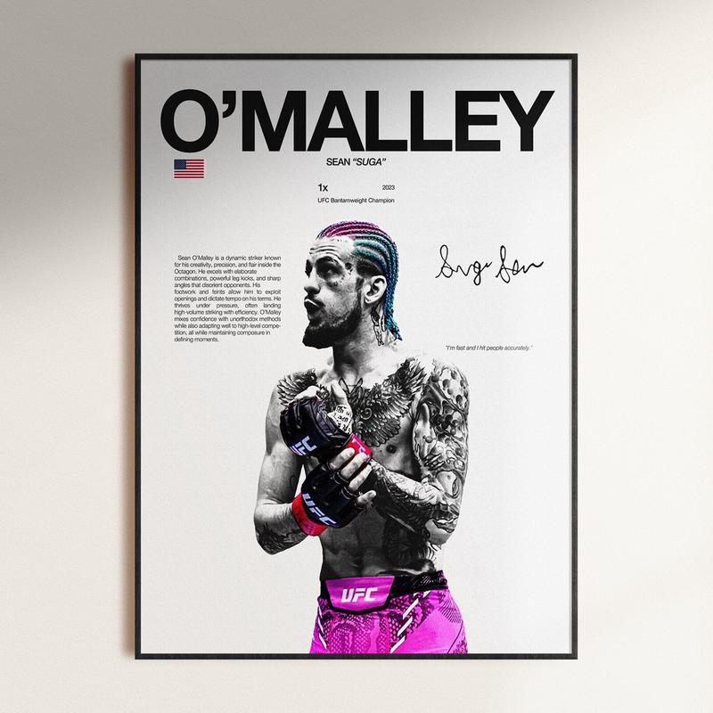 Sean O'Malley Poster, UFC Wall Print, MMA Digital , UFC Bantamweight Champion, Ufc Gift For Him, Sports Print, Gym Decor, Poster Gift - Unframed