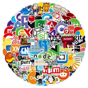 108 Programmer Programming Stickers for Luggage, Cute Waterproof Guitar Skateboard Graffiti Stickers for Cars