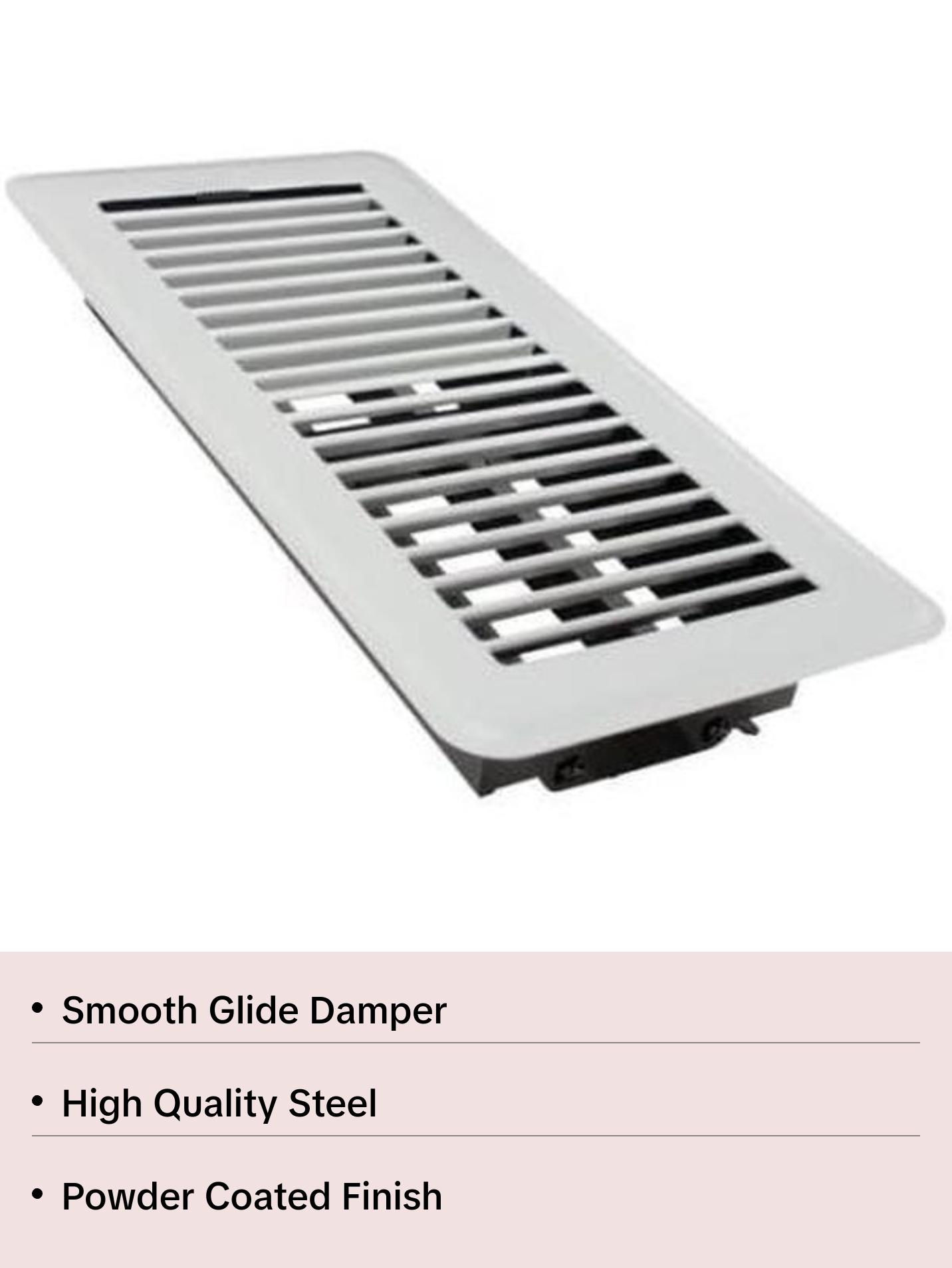 TRUEaire Mobile Home Floor Register 4 x 10 White