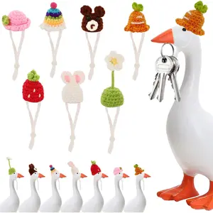 7 count Desk Goose Outfits 7 Inches Porch Geese Hats Desk Goose Clothes Mini Porch Geese Outfits, with Adjustable Strap,, Suitable for 7-Inch Desk Gose, for Desktop Decoration