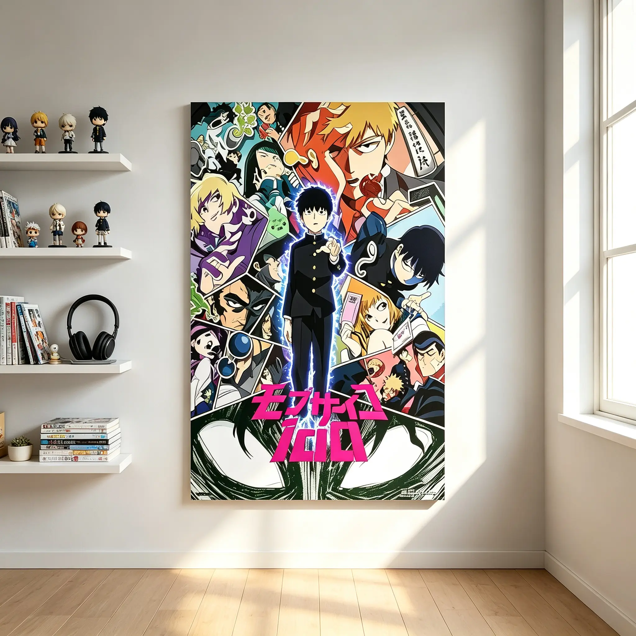 Mob Psycho 100 Anime Poster, HD Manga Canvas Wall Art Print, Aesthetic Room Decor, Ideal Gift for Anime Fans, Bedroom Dorm Living Room Home Wall Decoration, Otaku Collectible Merchandise