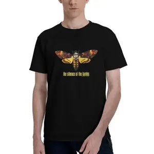 Silence of the Lambs Death's Head Hawkmoth Horror Graphic Tee  White Casual T-Shirt