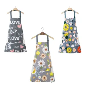 3Pcs Floral Apron for Women with Pockets, Adjustable Chef Aprons for Kitchen, Cooking, BBQ & Grill - Home Improvement.