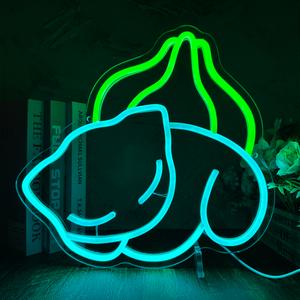 Bulbasaur Neon Signs for Wall Decor, USB Powered for Bedroom Bar Store Birthday Party Man Cave Christmas Supply Gifts Lighting Home Outdoorfun