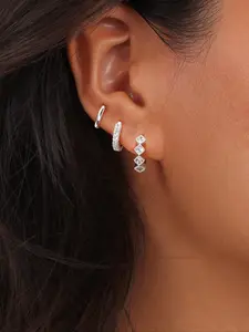 3 pairs (6 pieces) of exquisite and small earrings and ear rings, Hoop Earring Sets, fashionable jewelry gifts for women, suitable for daily wear