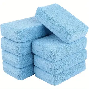 2pcs Microfiber Applicator Pads, Car Wash Sponge, Premium Soft Microfiber Sponge and Cleaning Pads, Perfect for Effortless Wax, Sealant, and Conditioner Application