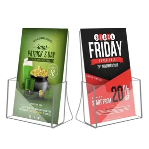 SINOU Acrylic brochure holder for displays of brochure, flyers, party invitations, and others activities her