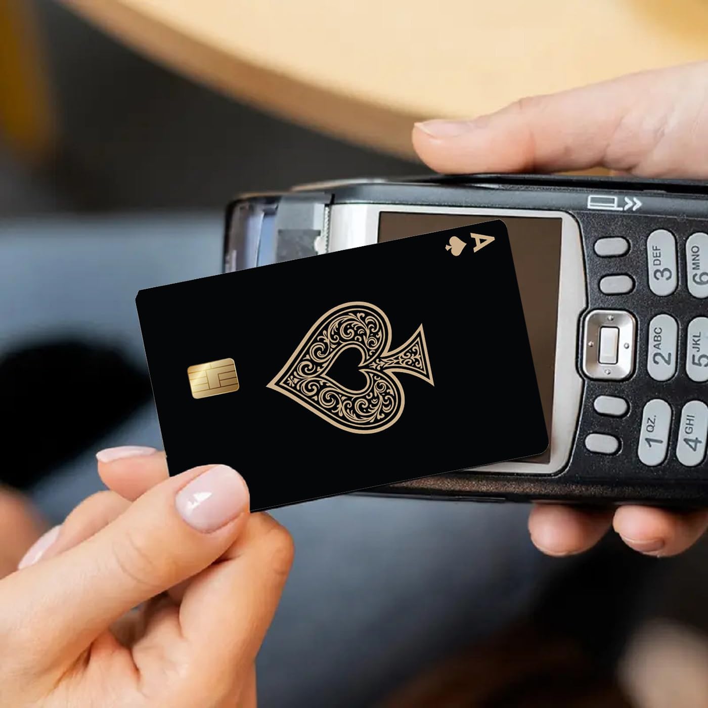 Credit Card Skin Stickers, Funny Debit & Credit Card Cover Decal, Waterproof Vinyl Card Wrap, Removable Scratch-Resistant Stickers for Bank, ID, EBT & Transport Cards, Poker Design, 5 Pack