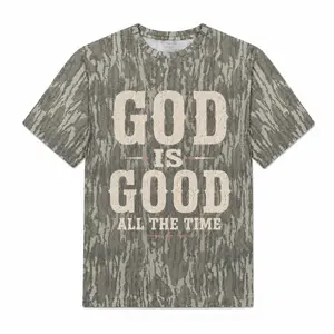 God Is Good Camo T-Shirt, Christian Faith Graphic Tee, Religious Inspirational Shirt, Rustic Country Church Gift for Men and Women
