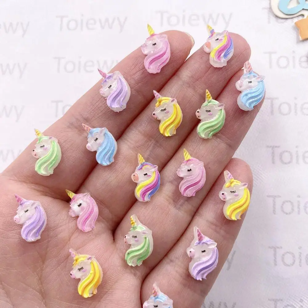 30Pcs Mixed Resin Colorful Mini Unicorn Flatback Cartoon Art Rhinestone DIY Jewellery Scrapbook Crafts Decor Applique Accessories Flat Back Charms