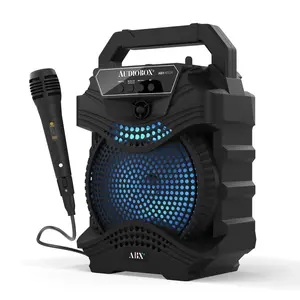 Party Speaker Audiobox SLK-10 Portable Mini Clip Bluetooth PA Speaker ABX-650R with Wired Microphone, Handle Holder, Karaoke Function for Kids, Adults