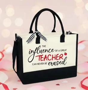 Teacher Appreciation Tote Bag - Teacher's Day, Graduation, Christmas, Birthday Gifts For Teachers, Thank You Gifts For Teacher, Coworker, 13oz Canvas Tote Bag With Zipper QTR693NNL