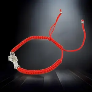 Santa Muerte Lucky Red Thread Adjustable Stack Bracelet
