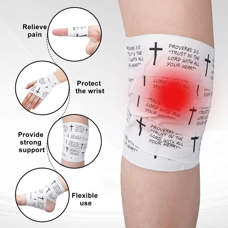 2 Pack Christian Athletic Tape  - 2 Inch x 23 Feet Bible Verse Sports Tape with Cross Design, Jesus Inspired Wrist Wrap for Soccer Football Baseball Gymnastics, Perfect Religious Gift for Easter Good Friday