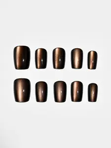Aura Nails Molten Mocha Squoval Press-On Nails - 10 Pc Set