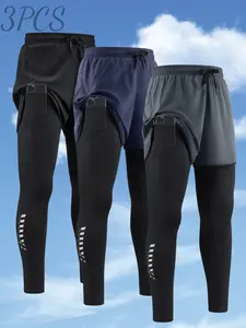 Men's 3 Piece 2-In-1 Running Shorts Set, Compression Liner, Quick Dry Athletic Shorts, Phone Pocket, Workout, Gym, Training, Running Outfits, Multiple Colors