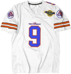 90s Football Jersey for Party,Bobby Boucher #9 The Waterboy Sandler 50th Anniversary Movie Football Jersey