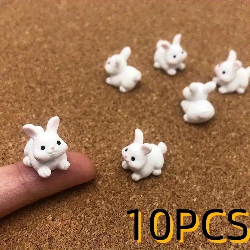 Cute Mini Resin Bunny Decoration Items, Mini Bunny Figurine, Miniature Landscape Ornament, Home Decor for Living Room, Bedroom, Office, Decorative Ornaments, Home Ornaments, Resin Animal Sculptures