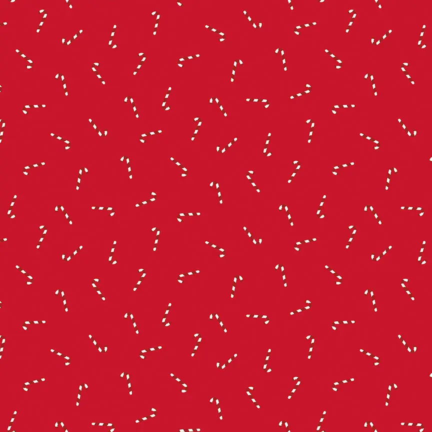 Fabric Riley Blake Red Candy Canes Seasonal Basics by the Quarter Yard C774-RED