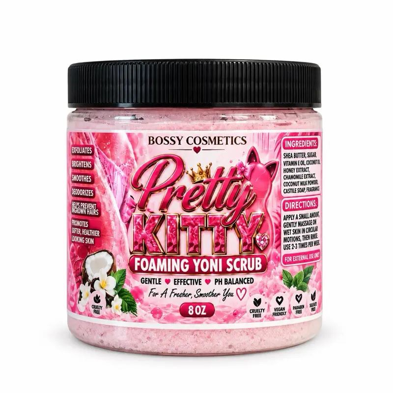 Pretty kitty Foaming Yoni Body Wash Body Scrub Moisturizing (8oz Jars)