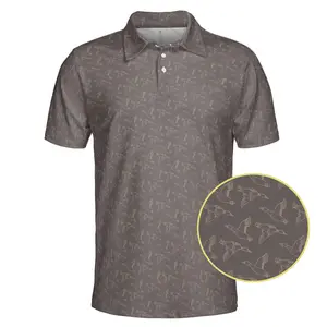 Ducks Golf Polo Quick-Dry Performance All-Over Print Shirt, Simple Look, Easy to Match, Everyday Basic, Never Outdated