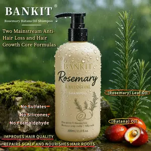 BANKIT Rosemary & Batana Oil Shampoo – Anti-Hair Loss, Hair Growth Support, Strengthening & Repair for Thinning Hair, Herbal Natural Formula with Oil Control, Dandruff Care, Itch Relief, Scalp Microbiome Balance & Follicle Repair