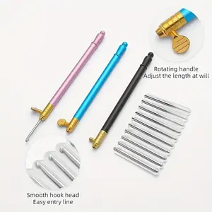 11-Piece Ultra-Fine Interchangeable Crochet Hook Set, Colored Metal Handles for Lace Weaving & Micro Crochet, Ideal for Crafting