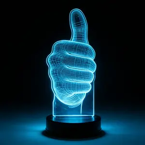 3D Thumbs Up Small Night Light Changing USB Power Remote Control Touch Switch Decor Lamp LED Table Desk Lamp