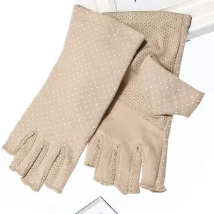 Women Sunscreen Fingerless Gloves, UV Protection Half Finger Gloves, Summer Sunblock Gloves for Driving, Riding, Fishing, Golfing, Outdoor Sports Gloves, Outdoor Activity Gloves