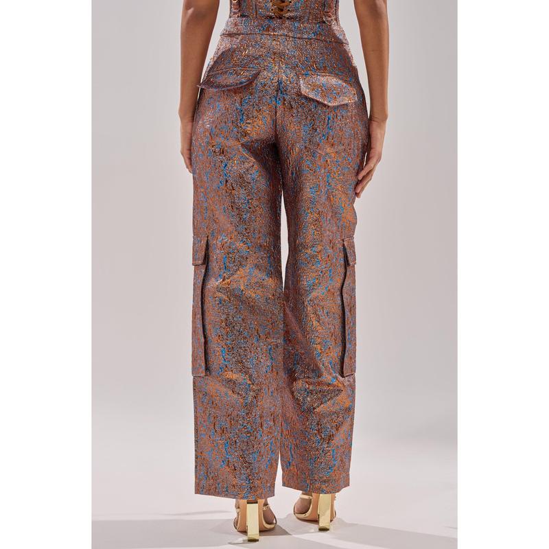 CHECK IT OUT BROCADE BRONZE TROUSER