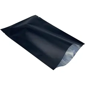 200 Pieces 1.97x3.15 inch Black Mylar Bags for Sample Shampoo Toiletries Travel Packets Food Storage Bags Matte Foil Flat Heat Vacuum Seal Aluminum Pouch for Candy Coffee Packing