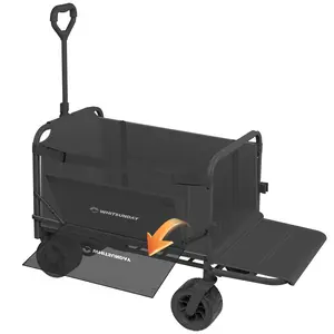 Whitsunday Heige Adjustment Wagon with Tailgate and Big Wheel for Picnic, Multi-functional（Wagon / Table / Chair）