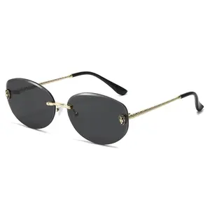 Snake-head frameless square sunglasses, fashionable metal sunglasses, the same style as Instagram influencers for ladies, trendy