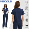 Kecols Scrub Tops for Women - V-Neck with 2 Pockets, Soft 4-Way Stretch, Anti-Wrinkle & Easy Care for Medical Uniforms Workwear Clothes Womenswear Minimalist