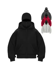 Men's Ninja Hoodie Y2K Sports Sweatshirt, Streetwear Loose Fit Plain Casual Mask Windproof Double Layer Hooded Pullover Minimalist Aesthetic