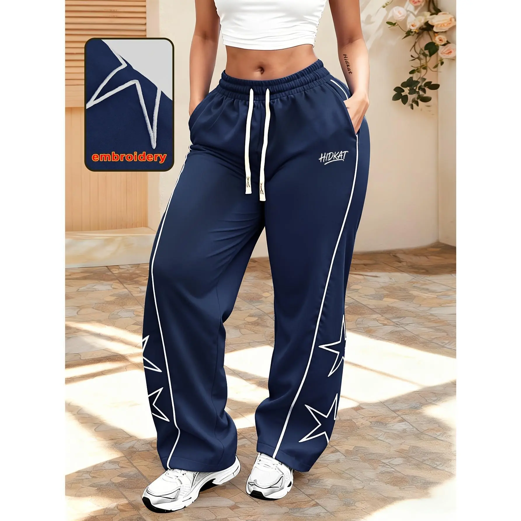 Women High Waist Cargo Capri Pants Adjustable Drawstring Waist Flap Pocket Solid Color Casual Streetwear Daily Outdoor Trendy Pants