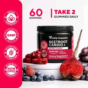 Cardio Beet Gummies 2600mg with Coq10, Vitamin C & B12 - 60 Count - Supplement, Dietary Fitness Healthcare Berry