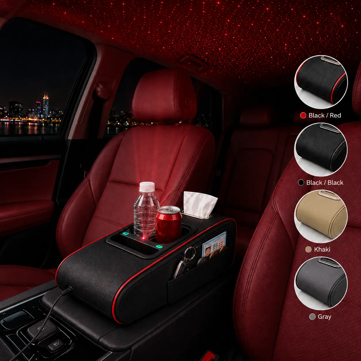 [Summer Sale Deals]Universal Fit Memory Foam Car Armrest, 2026 Upgraded 7-in-1 Car Center Console Stowing & Tidying Accessory, Console cover